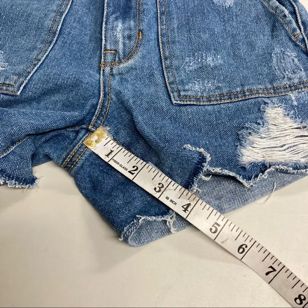 BULLHEAD DENIM COMPANY‎ Women’s Denim Distressed Shorts Blue Size 23